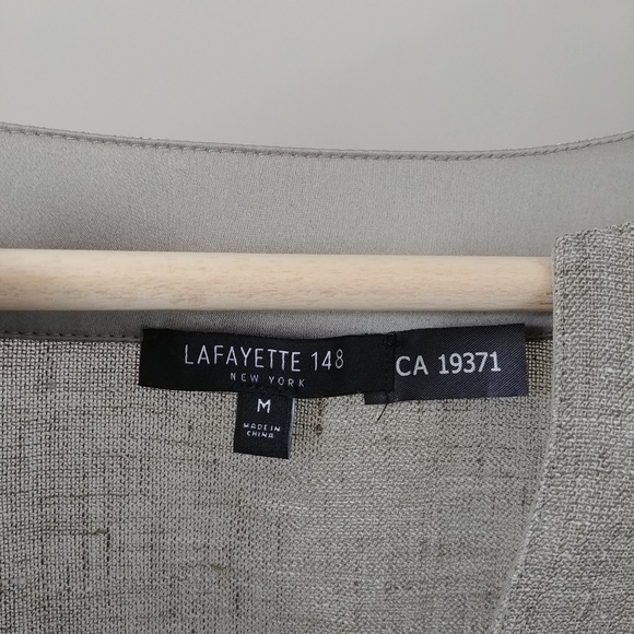 Lafayette 148 New York 100% Linen Tunic Top Size Medium Sage Green - Picture 8 of 16